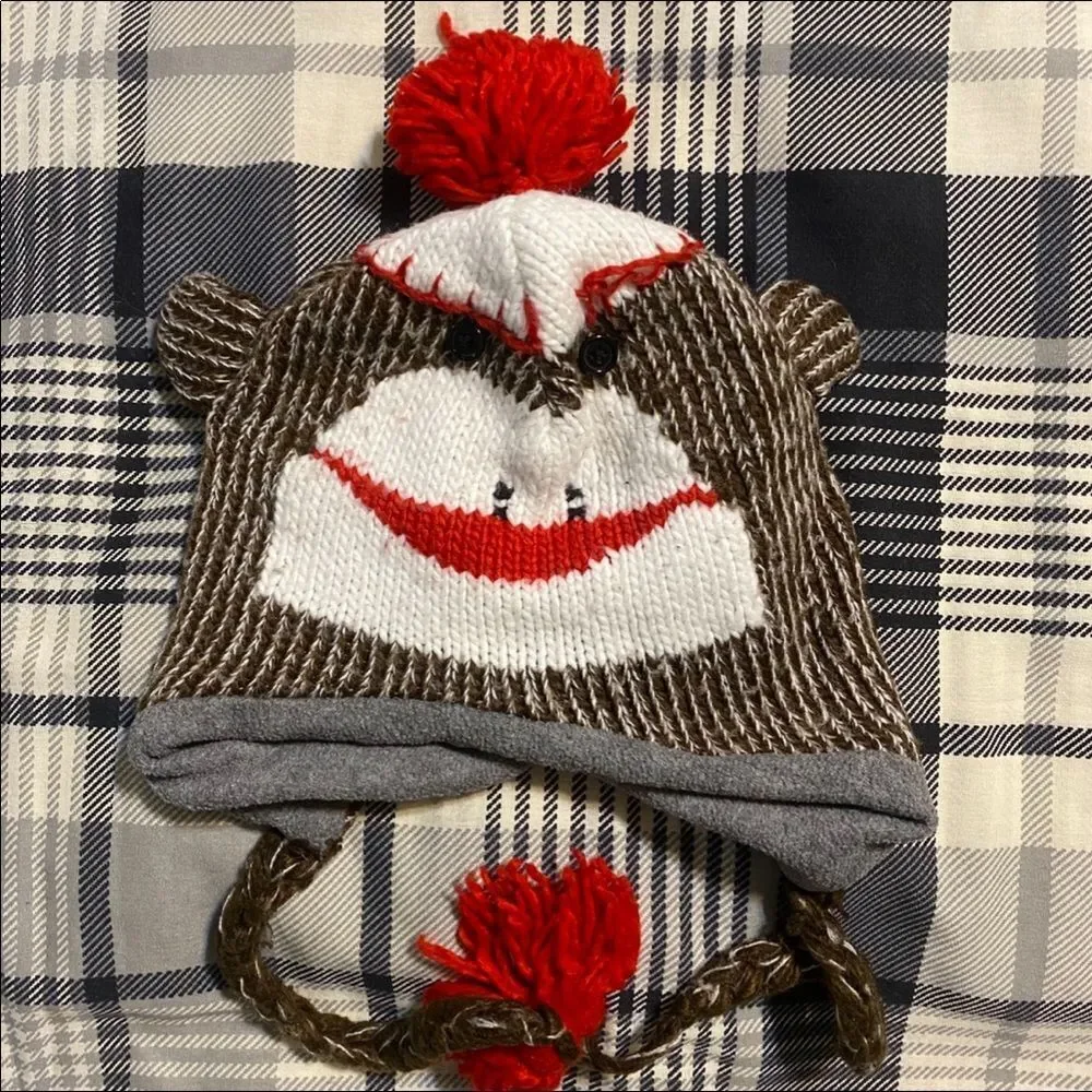 The Original Kids Knit Sock Monkey Hat